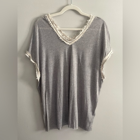 All Saints Gray Top Fringe Detail - Picture 1 of 6